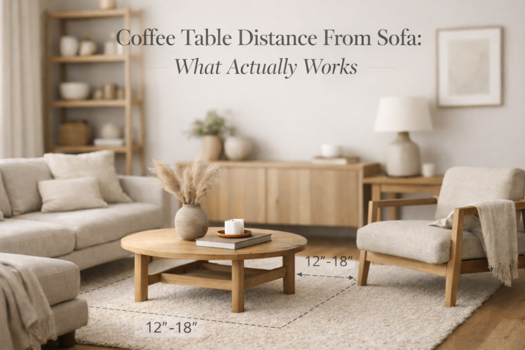 coffee table distance from sofa