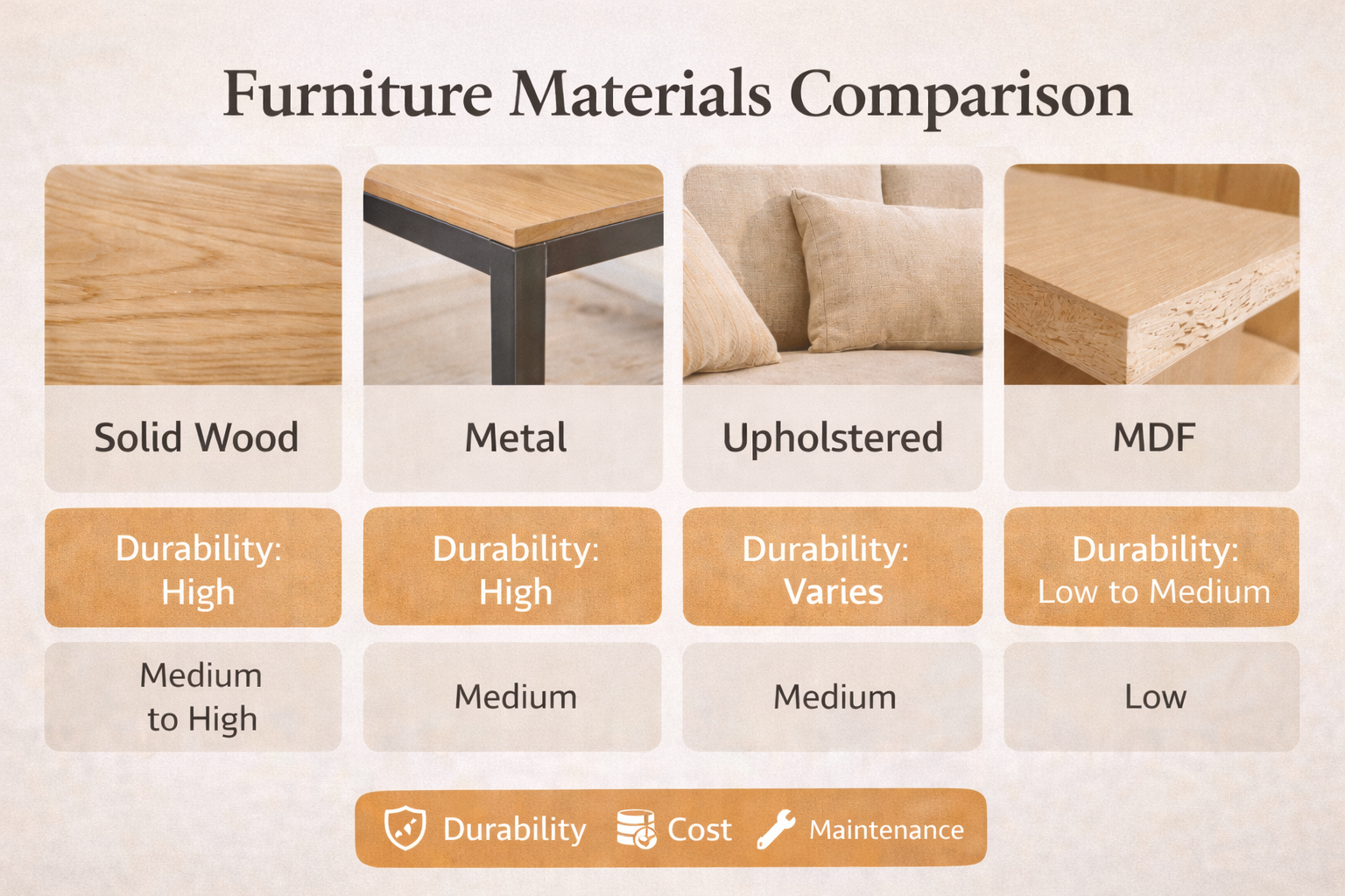 furniture materials comparison